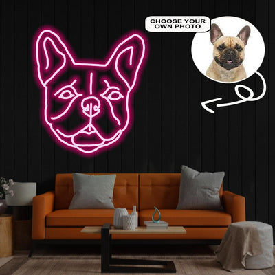 Custom French Bulldog Neon Sign with Your Dog's Photo - Personalized Pet Name Art - Unique Home Decor & Gift for Dog Lovers - Pet-Themed Lighting