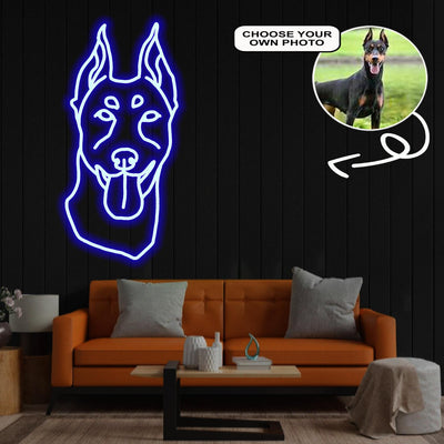 Custom German pinscher Neon Sign with Your Dog's Photo - Personalized Pet Name Art - Unique Home Decor & Gift for Dog Lovers - Pet-Themed Lighting