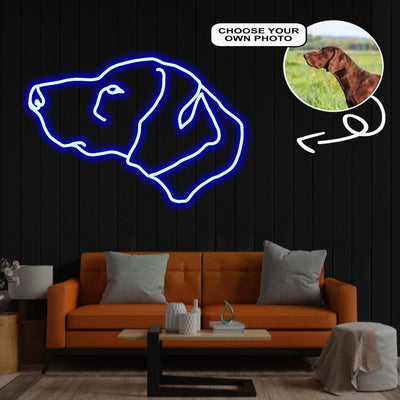 Custom German Shorthaired Pointer Neon Sign with Your Dog's Photo - Personalized Pet Name Art - Unique Home Decor & Gift for Dog Lovers - Pet-Themed Lighting