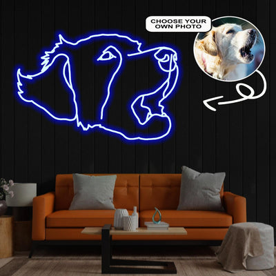 Custom Golden Retriever Neon Sign with Your Dog's Photo - Personalized Pet Name Art - Unique Home Decor & Gift for Dog Lovers - Pet-Themed Lighting