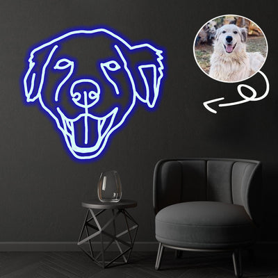 Custom Great pyrenees Neon Sign with Your Dog's Photo - Personalized Pet Name Art - Unique Home Decor & Gift for Dog Lovers - Pet-Themed Lighting
