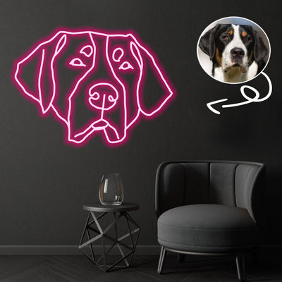 Custom Great swiss mountain Neon Sign with Your Dog's Photo - Personalized Pet Name Art - Unique Home Decor & Gift for Dog Lovers - Pet-Themed Lighting