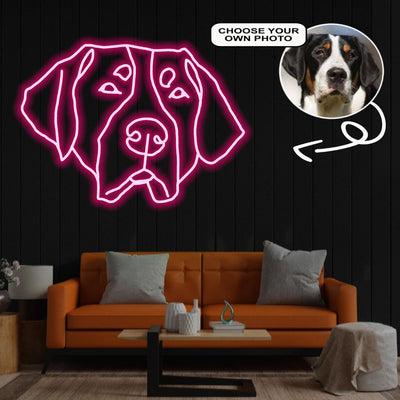 Custom Great swiss mountain Neon Sign with Your Dog's Photo - Personalized Pet Name Art - Unique Home Decor & Gift for Dog Lovers - Pet-Themed Lighting