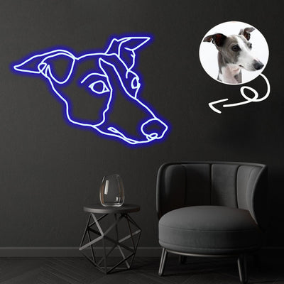 Custom Greyhound Neon Sign with Your Dog's Photo - Personalized Pet Name Art - Unique Home Decor & Gift for Dog Lovers - Pet-Themed Lighting