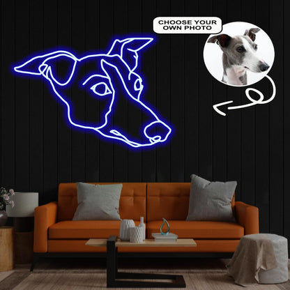 Custom Greyhound Neon Sign with Your Dog's Photo - Personalized Pet Name Art - Unique Home Decor & Gift for Dog Lovers - Pet-Themed Lighting
