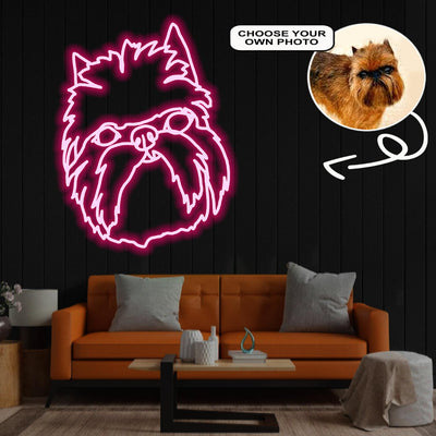 Custom Griffon bruxellois Neon Sign with Your Dog's Photo - Personalized Pet Name Art - Unique Home Decor & Gift for Dog Lovers - Pet-Themed Lighting