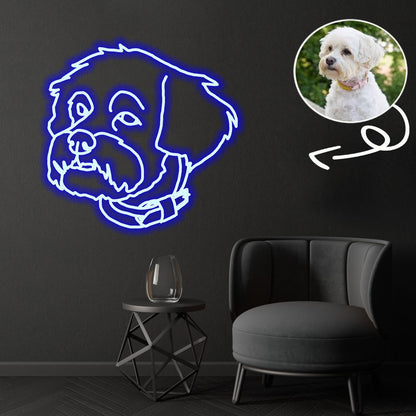 Custom Hawanese Neon Sign with Your Dog's Photo - Personalized Pet Name Art - Unique Home Decor & Gift for Dog Lovers - Pet-Themed Lighting