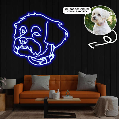 Custom Hawanese Neon Sign with Your Dog's Photo - Personalized Pet Name Art - Unique Home Decor & Gift for Dog Lovers - Pet-Themed Lighting