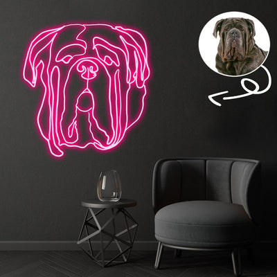 Custom Neapolitan mastiff Neon Sign with Your Dog's Photo - Personalized Pet Name Art - Unique Home Decor & Gift for Dog Lovers - Pet-Themed Lighting