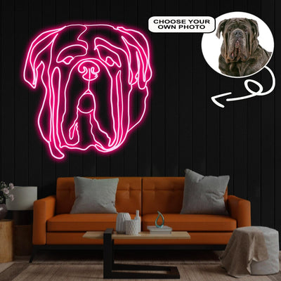 Custom Neapolitan mastiff Neon Sign with Your Dog's Photo - Personalized Pet Name Art - Unique Home Decor & Gift for Dog Lovers - Pet-Themed Lighting