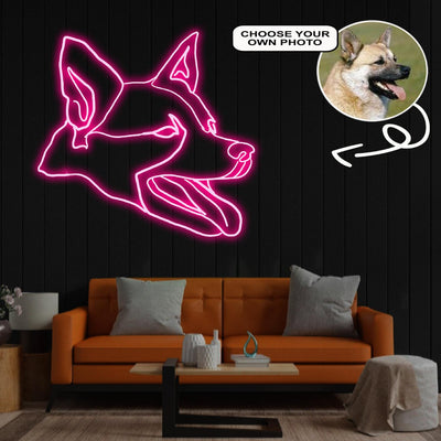 Custom Norwegian buhund Neon Sign with Your Dog's Photo - Personalized Pet Name Art - Unique Home Decor & Gift for Dog Lovers - Pet-Themed Lighting