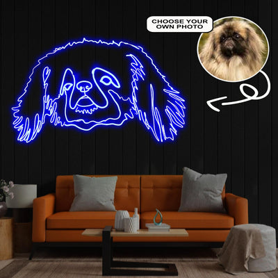 Custom Pekingese Neon Sign with Your Dog's Photo - Personalized Pet Name Art - Unique Home Decor & Gift for Dog Lovers - Pet-Themed Lighting