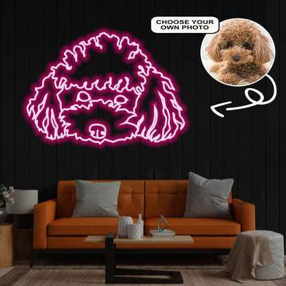 Custom Poodle Neon Sign with Your Dog's Photo - Personalized Pet Name Art - Unique Home Decor & Gift for Dog Lovers - Pet-Themed Lighting