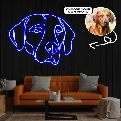 Custom Rhodesian ridgeback Neon Sign with Your Dog's Photo - Personalized Pet Name Art - Unique Home Decor & Gift for Dog Lovers - Pet-Themed Lighting
