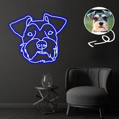 Custom Schnauzer Neon Sign with Your Dog's Photo - Personalized Pet Name Art - Unique Home Decor & Gift for Dog Lovers - Pet-Themed Lighting