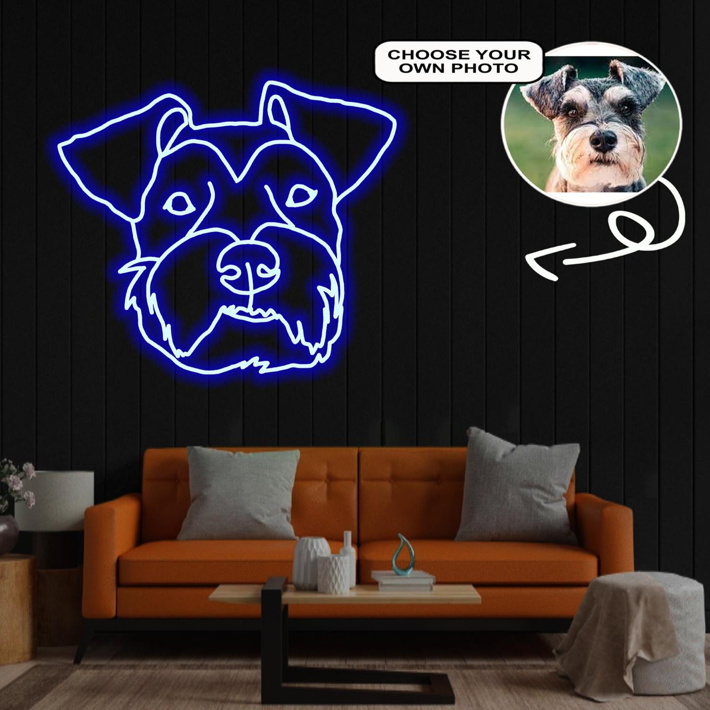 Custom Schnauzer Neon Sign with Your Dog's Photo - Personalized Pet Name Art - Unique Home Decor & Gift for Dog Lovers - Pet-Themed Lighting