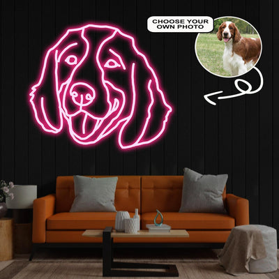 Custom Spaniel welsh springer Neon Sign with Your Dog's Photo - Personalized Pet Name Art - Unique Home Decor & Gift for Dog Lovers - Pet-Themed Lighting