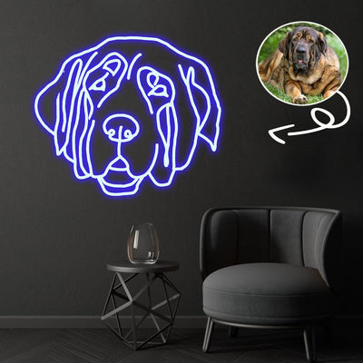 Custom Spanish mastiff Neon Sign with Your Dog's Photo - Personalized Pet Name Art - Unique Home Decor & Gift for Dog Lovers - Pet-Themed Lighting