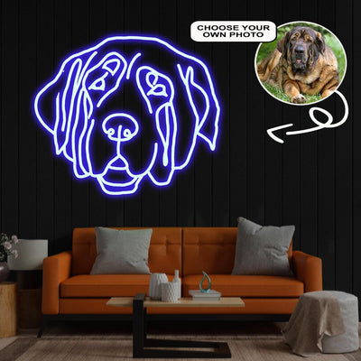 Custom Spanish mastiff Neon Sign with Your Dog's Photo - Personalized Pet Name Art - Unique Home Decor & Gift for Dog Lovers - Pet-Themed Lighting