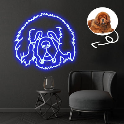 Custom Tibetan mastiff Neon Sign with Your Dog's Photo - Personalized Pet Name Art - Unique Home Decor & Gift for Dog Lovers - Pet-Themed Lighting