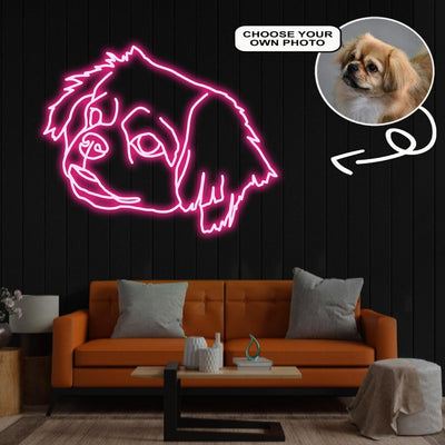 Custom Tibetan spaniel Neon Sign with Your Dog's Photo - Personalized Pet Name Art - Unique Home Decor & Gift for Dog Lovers - Pet-Themed Lighting