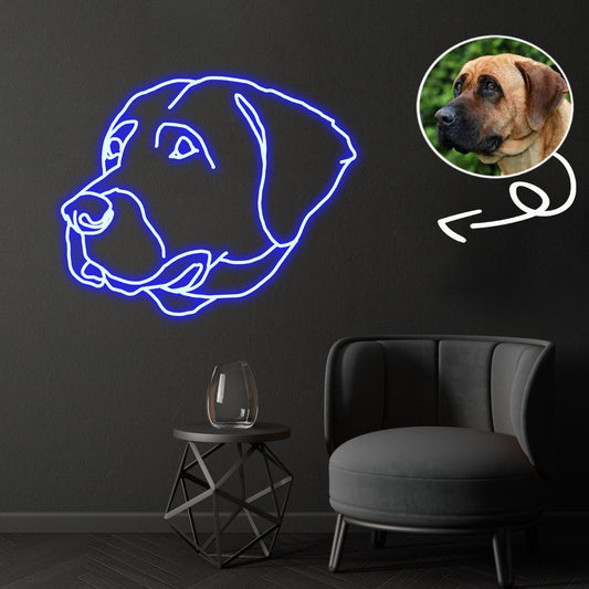 Custom Tosa inu Neon Sign with Your Dog's Photo - Personalized Pet Name Art - Unique Home Decor & Gift for Dog Lovers - Pet-Themed Lighting