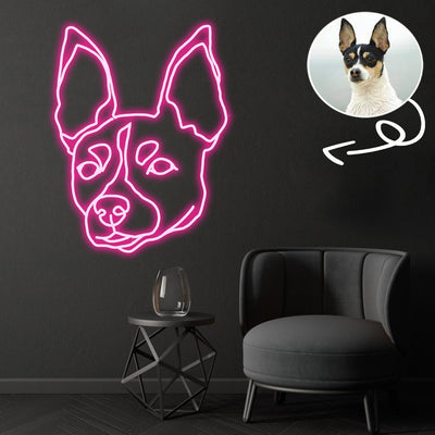 Custom Toy fox terrier Neon Sign with Your Dog's Photo - Personalized Pet Name Art - Unique Home Decor & Gift for Dog Lovers - Pet-Themed Lighting