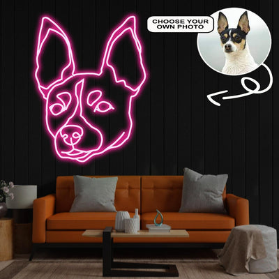 Custom Toy fox terrier Neon Sign with Your Dog's Photo - Personalized Pet Name Art - Unique Home Decor & Gift for Dog Lovers - Pet-Themed Lighting