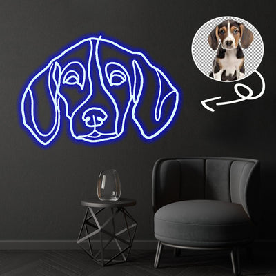 Custom Treeing Walker Coonhound Neon Sign with Your Dog's Photo - Personalized Pet Name Art - Unique Home Decor & Gift for Dog Lovers - Pet-Themed Lighting