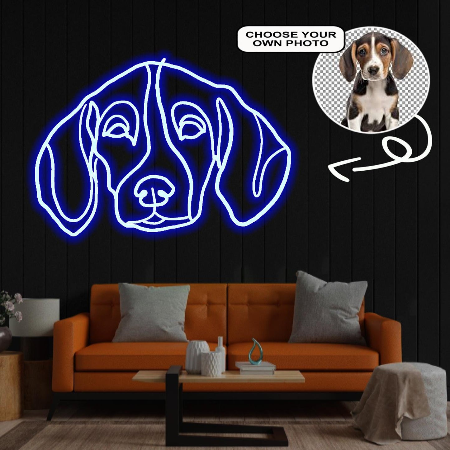 Custom Treeing Walker Coonhound Neon Sign with Your Dog's Photo - Personalized Pet Name Art - Unique Home Decor & Gift for Dog Lovers - Pet-Themed Lighting