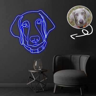 Custom Weimaraner Neon Sign with Your Dog's Photo - Personalized Pet Name Art - Unique Home Decor & Gift for Dog Lovers - Pet-Themed Lighting