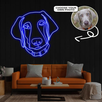 Custom Weimaraner Neon Sign with Your Dog's Photo - Personalized Pet Name Art - Unique Home Decor & Gift for Dog Lovers - Pet-Themed Lighting