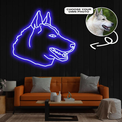 Custom West siberian laika Neon Sign with Your Dog's Photo - Personalized Pet Name Art - Unique Home Decor & Gift for Dog Lovers - Pet-Themed Lighting