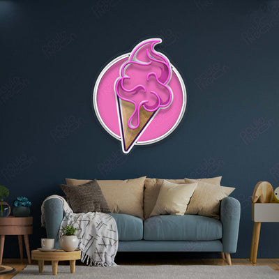 Ice Cream Neon Sign Art, Led Neon Sign Light Pop Art, Neon Illuminated Decor