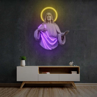 Jesus Chirst Led Neon Sign Light Pop Art, Neon Illuminated Decor