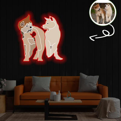 Custom Akita Pop-Art Neon Sign with Your Dog's Photo - Personalized Pet Name Art - Unique Home Decor & Gift for Dog Lovers - Pet-Themed Lighting