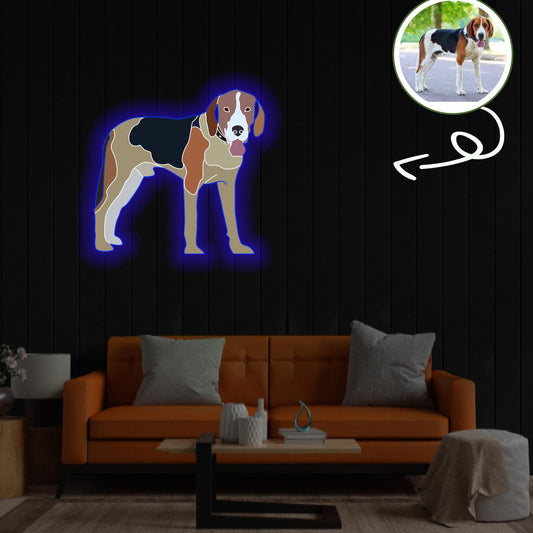 Custom American foxhound Pop-Art Neon Sign with Your Dog's Photo - Personalized Pet Name Art - Unique Home Decor & Gift for Dog Lovers - Pet-Themed Lighting