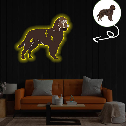Custom American water spaniel Pop-Art Neon Sign with Your Dog's Photo - Personalized Pet Name Art - Unique Home Decor & Gift for Dog Lovers - Pet-Themed Lighting