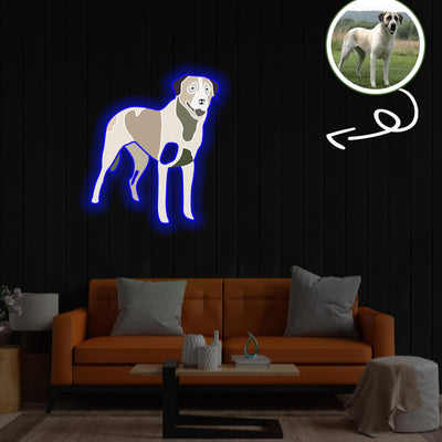 Custom Anatolian shepherd Pop-Art Neon Sign with Your Dog's Photo - Personalized Pet Name Art - Unique Home Decor & Gift for Dog Lovers - Pet-Themed Lighting