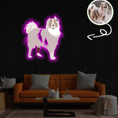 Custom Australian shepherd Pop-Art Neon Sign with Your Dog's Photo - Personalized Pet Name Art - Unique Home Decor & Gift for Dog Lovers - Pet-Themed Lighting