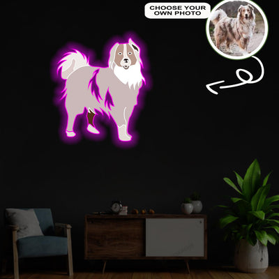 Custom Australian shepherd Pop-Art Neon Sign with Your Dog's Photo - Personalized Pet Name Art - Unique Home Decor & Gift for Dog Lovers - Pet-Themed Lighting