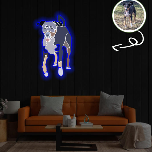 Custom Berne cattle Pop-Art Neon Sign with Your Dog's Photo - Personalized Pet Name Art - Unique Home Decor & Gift for Dog Lovers - Pet-Themed Lighting