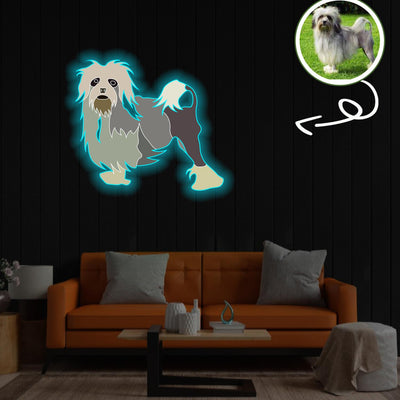 Custom Bichon-lyon Pop-Art Neon Sign with Your Dog's Photo - Personalized Pet Name Art - Unique Home Decor & Gift for Dog Lovers - Pet-Themed Lighting