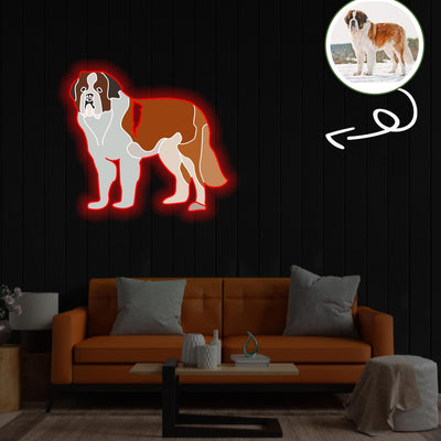 Custom Big mountain Pop-Art Neon Sign with Your Dog's Photo - Personalized Pet Name Art - Unique Home Decor & Gift for Dog Lovers - Pet-Themed Lighting