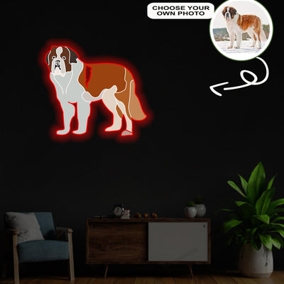 Custom Big mountain Pop-Art Neon Sign with Your Dog's Photo - Personalized Pet Name Art - Unique Home Decor & Gift for Dog Lovers - Pet-Themed Lighting