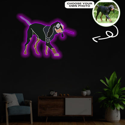 Custom Black and tan coonhound Pop-Art Neon Sign with Your Dog's Photo - Personalized Pet Name Art - Unique Home Decor & Gift for Dog Lovers - Pet-Themed Lighting