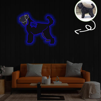 Custom Black russian terrier Pop-Art Neon Sign with Your Dog's Photo - Personalized Pet Name Art - Unique Home Decor & Gift for Dog Lovers - Pet-Themed Lighting