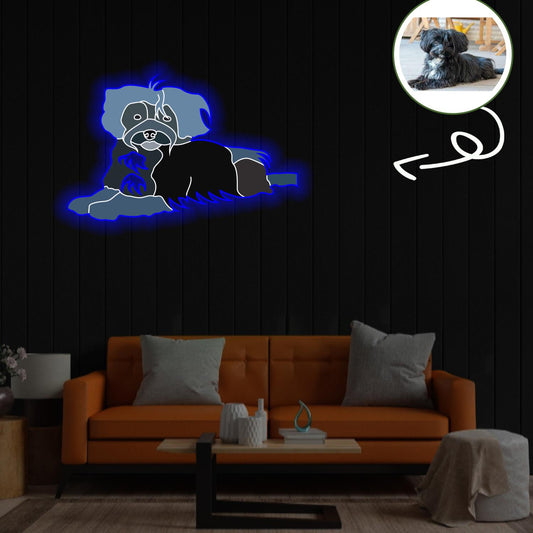 Custom Bolonka zwetna Pop-Art Neon Sign with Your Dog's Photo - Personalized Pet Name Art - Unique Home Decor & Gift for Dog Lovers - Pet-Themed Lighting