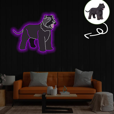 Custom Bouvier des Flanders Pop-Art Neon Sign with Your Dog's Photo - Personalized Pet Name Art - Unique Home Decor & Gift for Dog Lovers - Pet-Themed Lighting