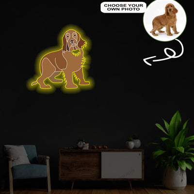 Custom Cocker Spaniel Pop-Art Neon Sign with Your Dog's Photo - Personalized Pet Name Art - Unique Home Decor & Gift for Dog Lovers - Pet-Themed Lighting